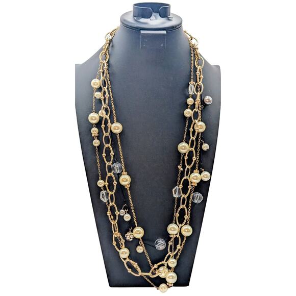 J. Crew Four Long Chain Beaded Necklace Lot - Picture 1 of 5